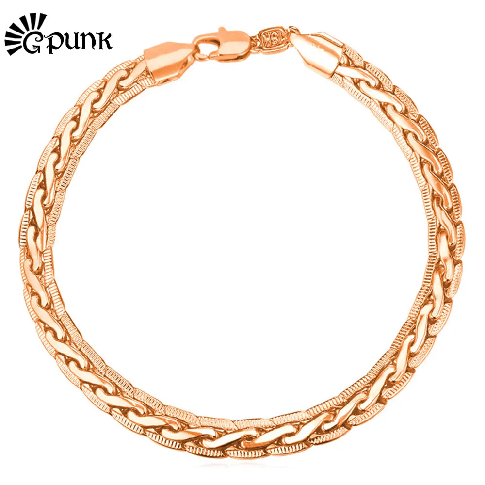 

Bracelet Bracelets Men High Quality Gold color Chunky Chains Snake Bracelet Jewelry Bangles (VITO H5531)