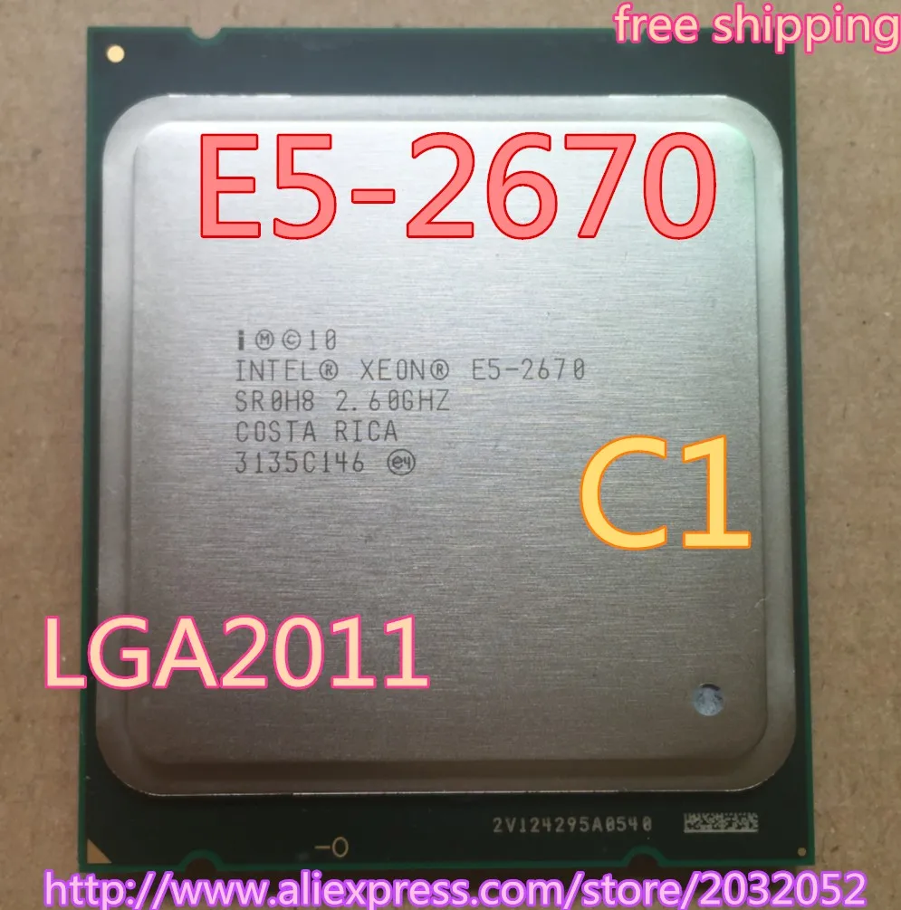 Процессор Intel Xeon E5-2670 20 Мб кэш-памяти/2,60 ГГц/8,00 GT/s SROH8 C1 GA 2011 E5 2670(Рабочая