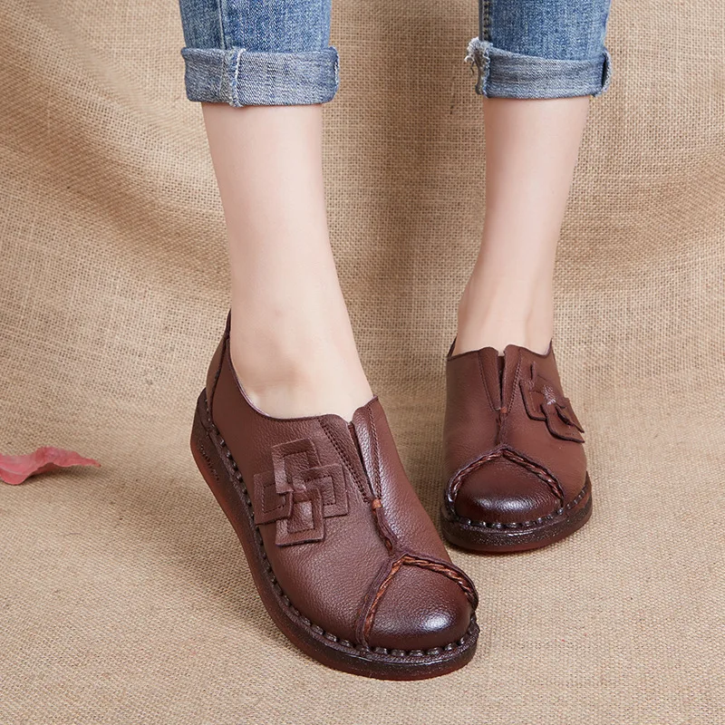 

women 2019 genuine leather flats heel slip on driving shoes female spadrilles moccasins toe loafers sapatilha espadrillas S5236