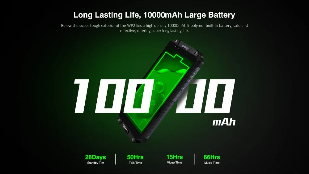 OUKITEL WP2 IP68 Водонепроницаемый NFC Смартфон 6," 18:9 MT6750T Восьмиядерный 4 Гб ОЗУ 64 Гб ПЗУ 10000 мАч отпечаток пальца мобильный телефон