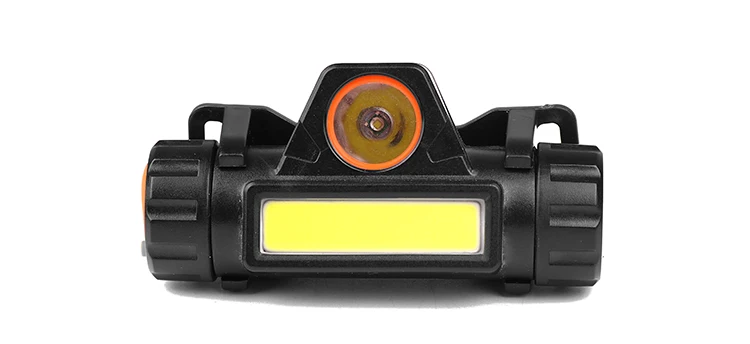 Портативный Миниатюрный светодиодный налобный фонарь XPE + COB светодиодный налобный фонарь, встроенный аккумулятор для кемпинга