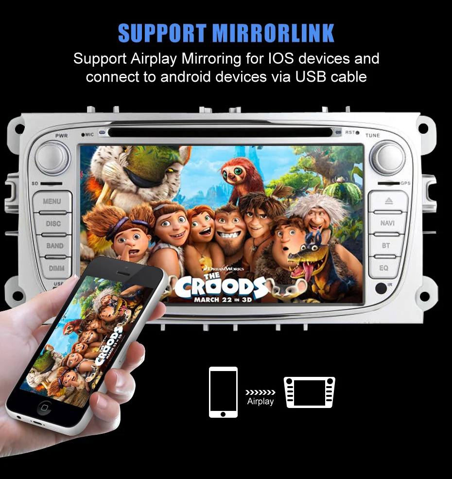 Flash Deal KANOR 1024*600 IPS Android 9.0 2din Car Radio For Focus 2 Mondeo S-Max 2009 2010 2011 Autoradio Multimedia Audio Car Stereo 8