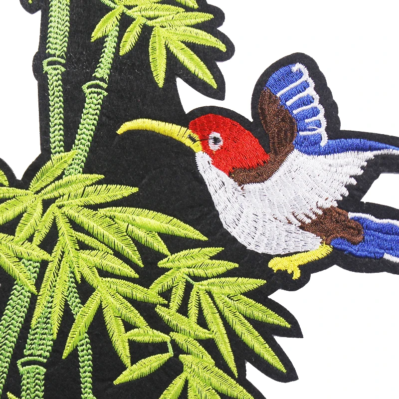 10piece-Bamboo-Bird-Design-Embroidery-Iron-on-Applique-Patches-Sticker-Lace-Fabric-Patches-DIY-Sewing-Supplies