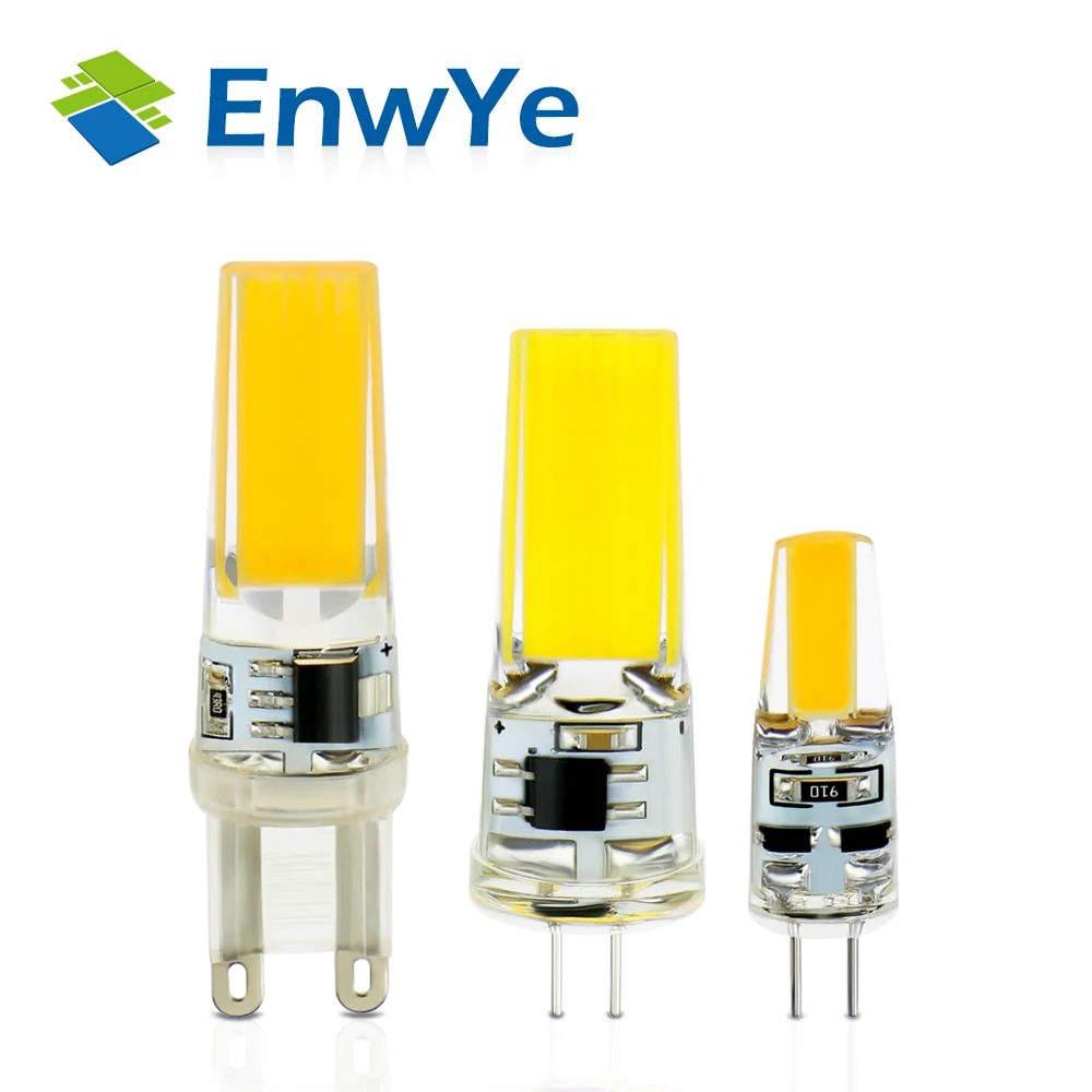 EnwYe LED G4 G9 Lamp Bulb AC/DC Dimming 12V 220V 3W 6W COB SMD LED