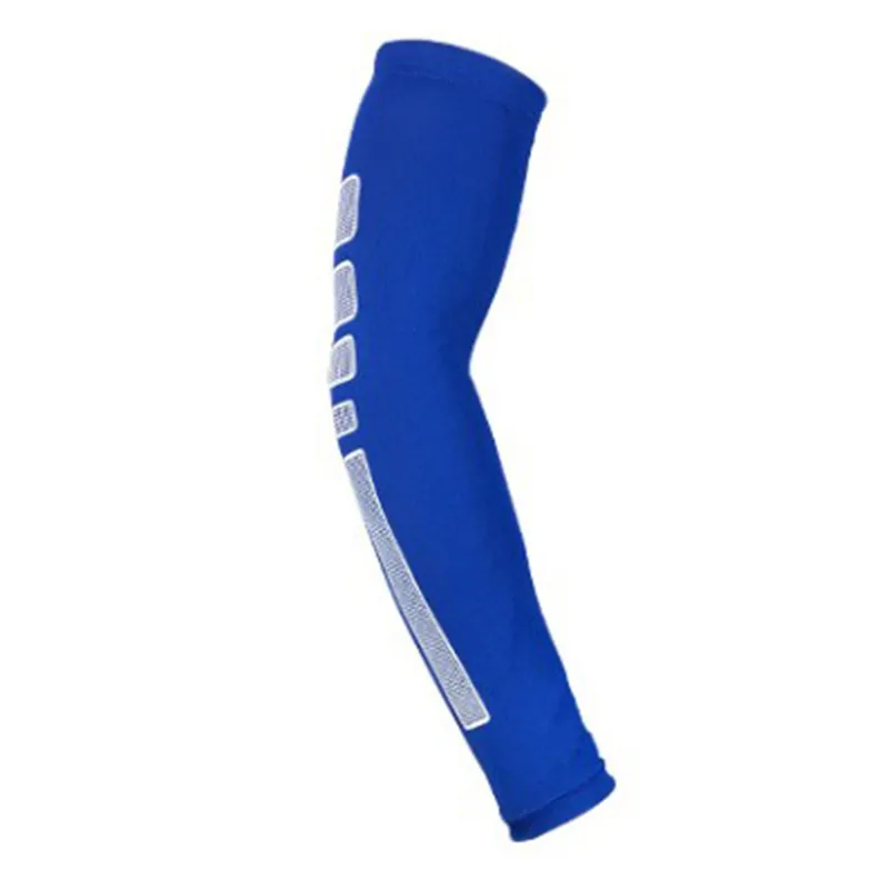 1PCS Basketball Armguard Sports Protective Gear Tennis Riding Taekwondo Breathable Warm Long Bracers Sleeve Sunscreen Arm Set - Цвет: Синий