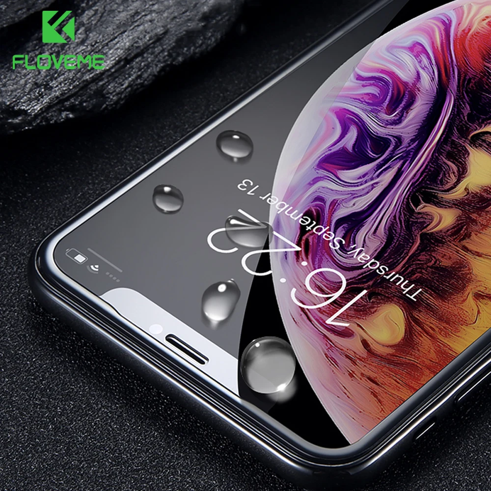 FLOVEME 3D полное покрытие закаленное стекло для iPhone XS Max XR защита экрана 9H защитное стекло пленка для iPhone X XS XR Новинка