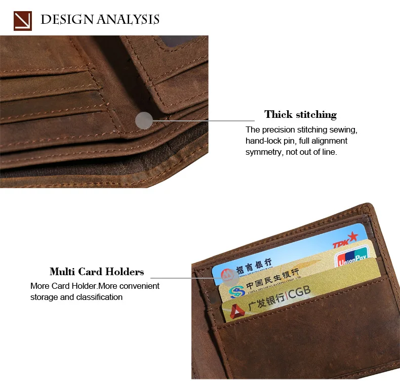 Men genuine leather wallet 16