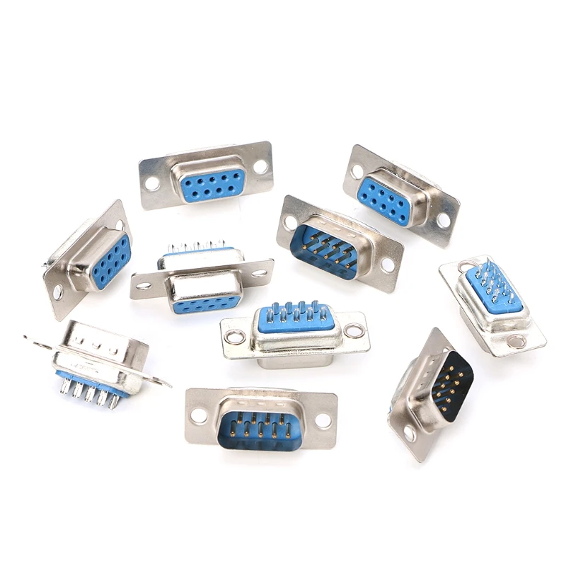 5Pairs DB9 Male and Female RS232 9Pin Wire Solder DIY Serial Port Plug Connector