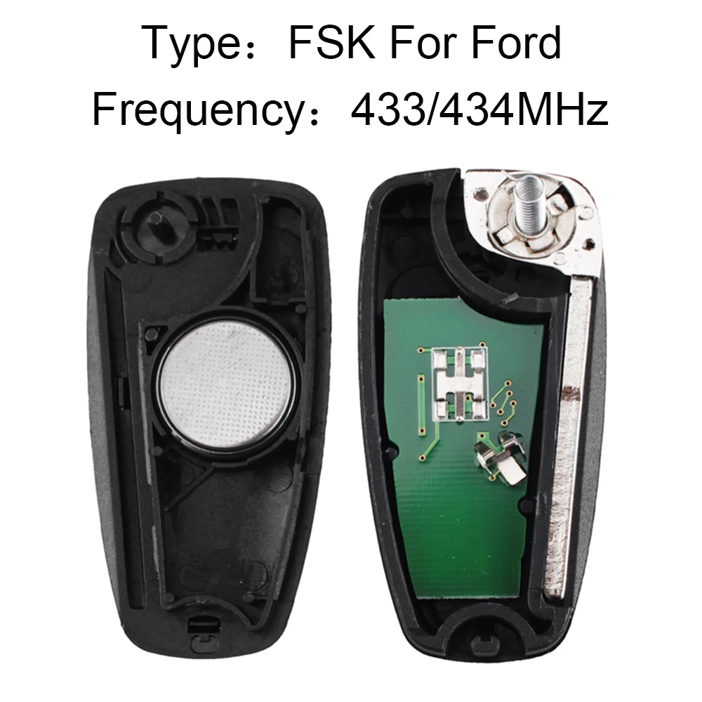 Dandkey Автомобильный Дистанционный флип-ключ 3 кнопки 434 МГц FSK для Ford Mondeo Focus C-Max S-Max 2011 2012 2013 Fob HU101 Blade