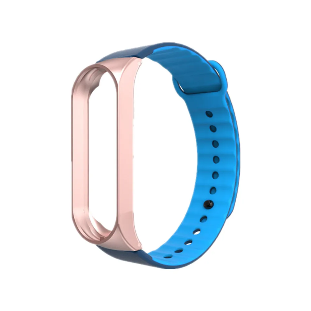 Браслет для xiaomi mi Band 3 спортивный ремешок часы силиконовый mi band 3 ремешок аксессуары браслет для xiaomi mi band 3 ремешок - Цвет: pink blue blue