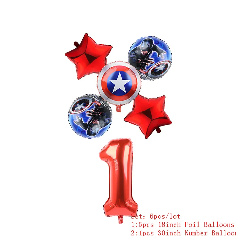 6 шт. фольгированные шары «Человек-паук», «мстители», «Герой», воздушный шар, 30 дюймов, красное количество, надувные украшения для дня рождения, детские игрушки для мальчиков, подарок - Цвет: 6pcs
