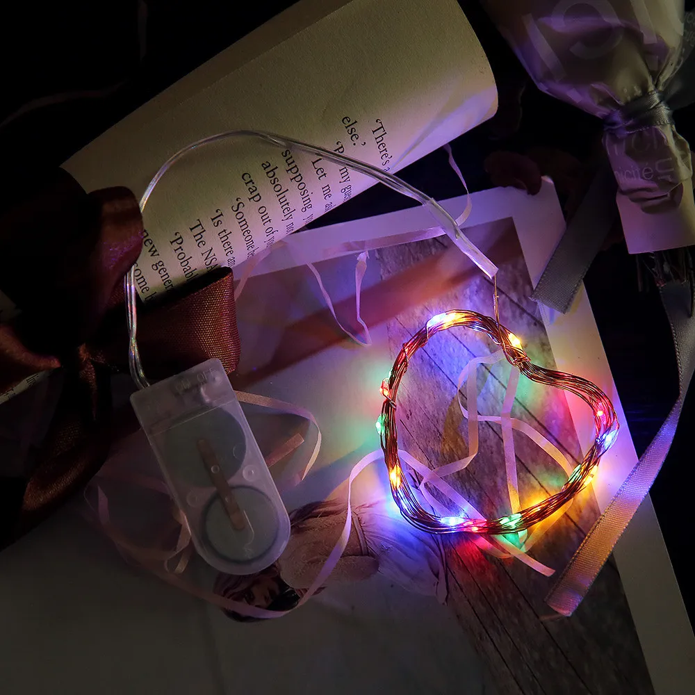 Серебристая медная проволочная мини гирлянда fles verlichting с 40 светодиодными