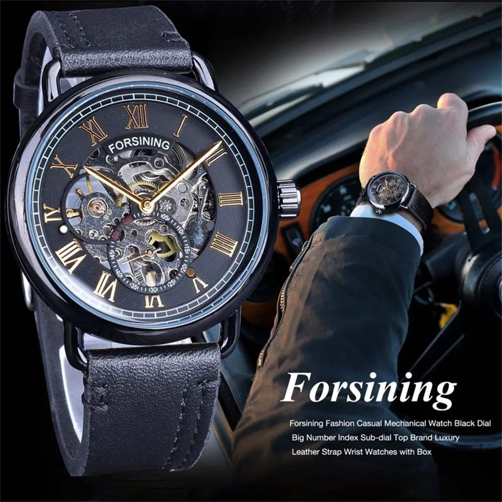 Forsining Fashion Brand Men Watch Hollow Dial Luxury Design Business Business Men's Clock Mechanical Wrist Watches reloj hombre Forsining Fashion Brand Men Watch Hollow Dial Luxury Design Business Business Men's Clock Mechanical Wrist Watches reloj hombre