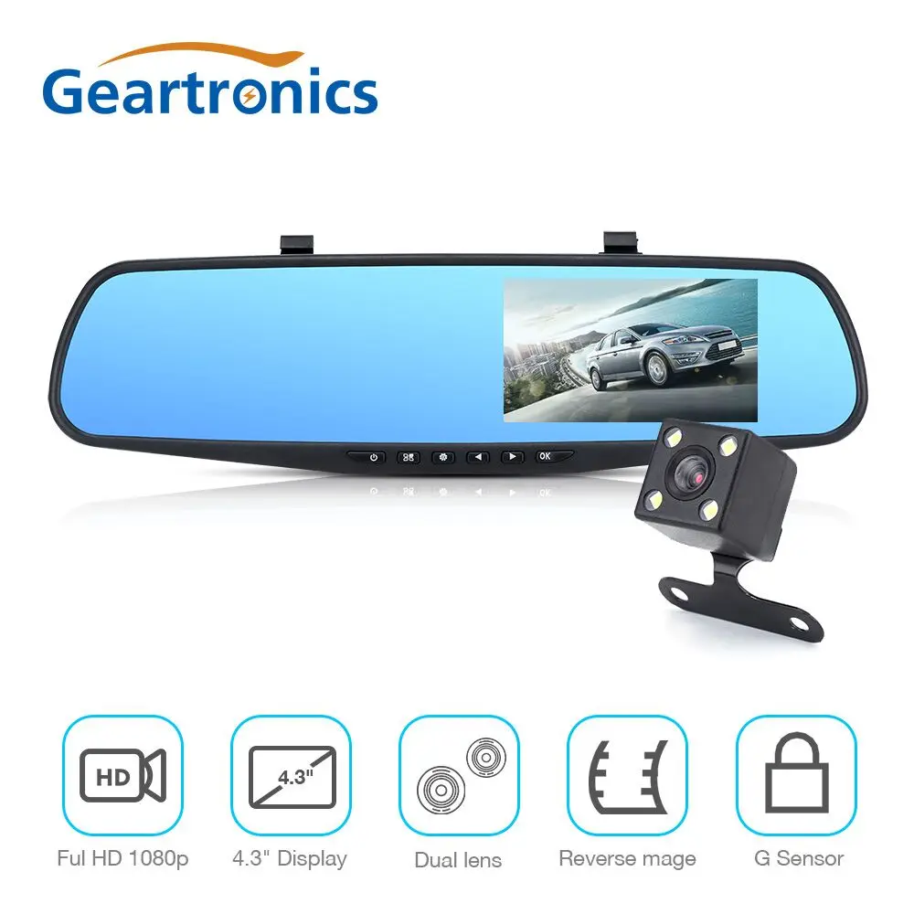 Car DVR Dual Lens Car Camera Full HD 1080P Video Recorder Rearview Mirror With Rear view DVR Dash cam Auto Registrator
