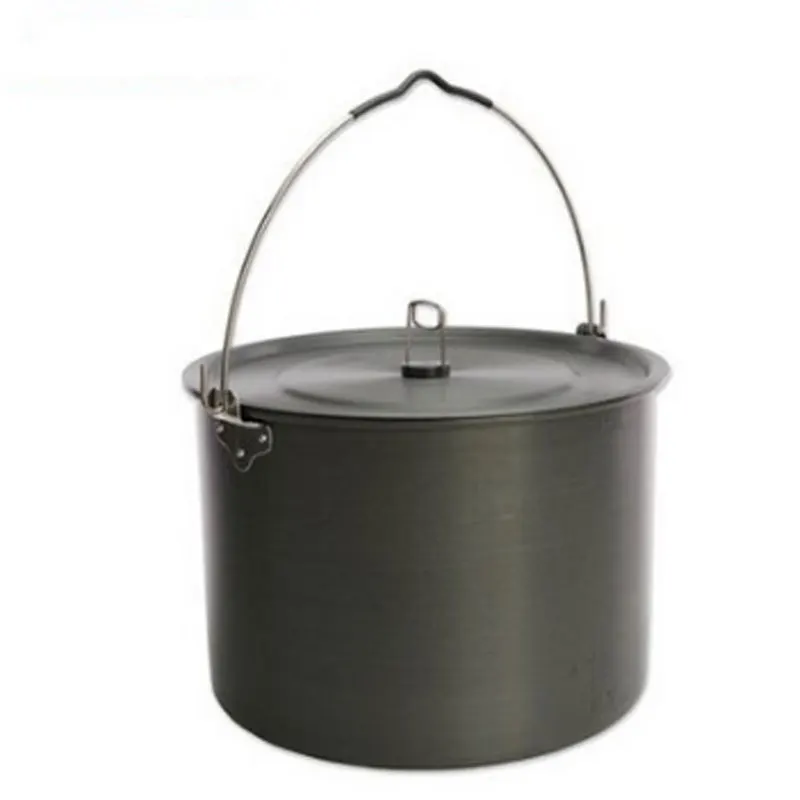 

15 L Camping Hanging Pot 8-10 Person Outdoor Tableware Cookware Cooking Pan Camping Stove Tool Self-driving Picnic