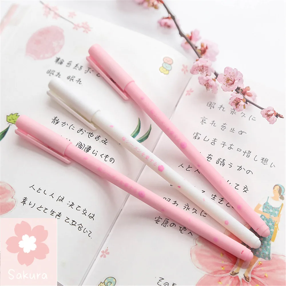 2 шт романтические гелевые ручки Sakura 0,38 мм черные чернила ручки для письма милые канцелярские гелевые ручки школьные канцелярские принадлежности