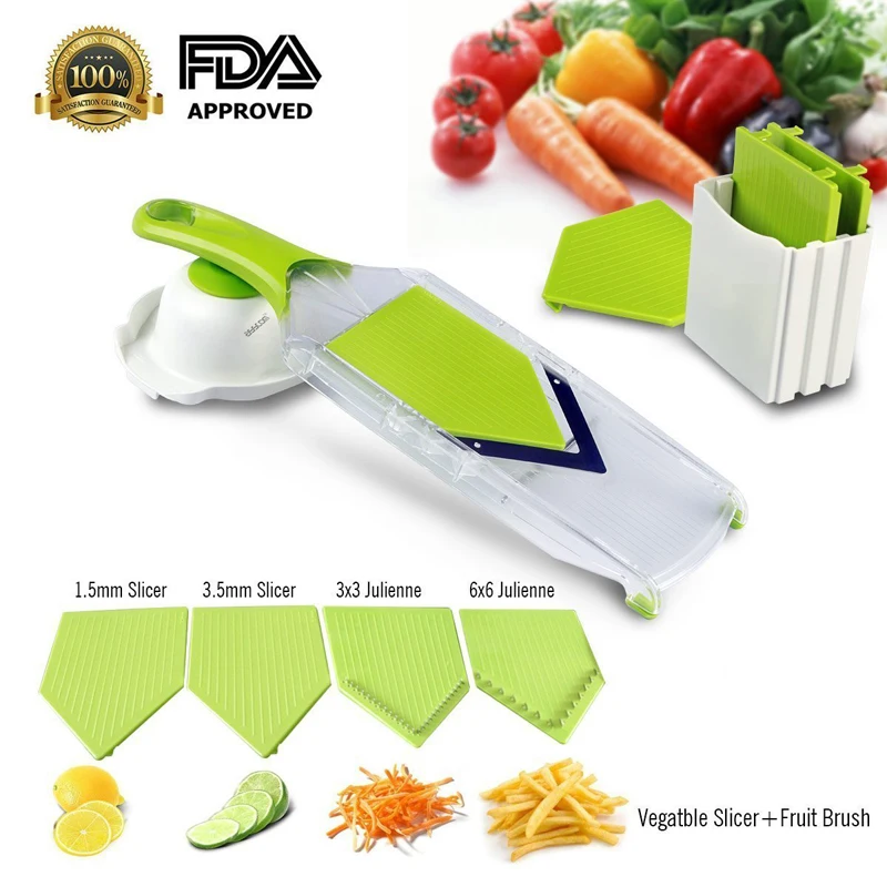 

Mandoline Slicer Vegetables Cutter with 4 Stainless Steel Blade Carrot Grater Onion Dicer Slicer Kitchen Accessories