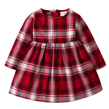 

Kids Girls Dresses 2018 Spring Fashion England Style Plaid Dresses Princess Baby Girls Clothes 1-4Y