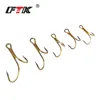 Pez rey anzuelo de pesca de acero de alto carbono 20 unids/lote 1 #2 #4 #6 #8 # cebo suave anzuelo de púas de oro doble accesorios de aparejos de pesca ► Foto 3/6