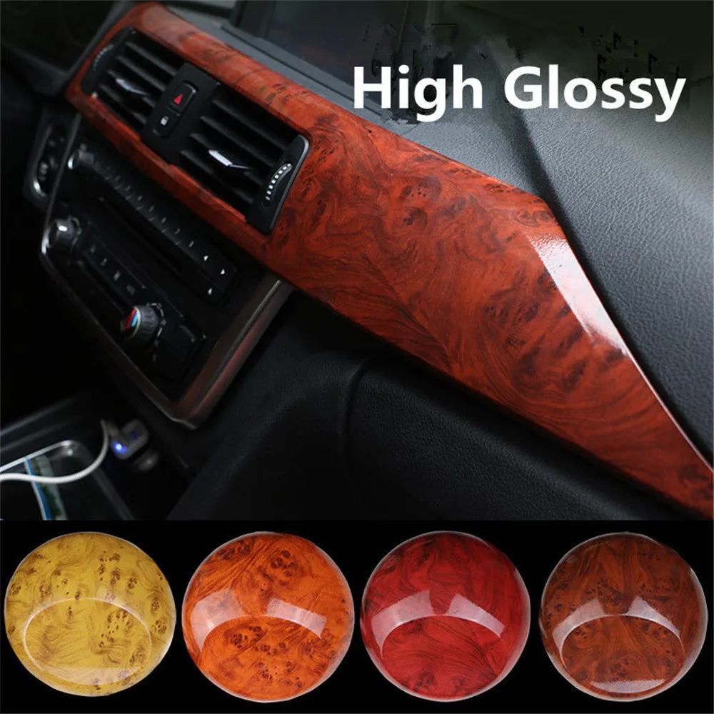 Us 9 41 21 Off Sunice 124cmx30cm High Glossy Wooden Grain Film Waterproof Wallpaper Wrap Car Interior Kitchen Table Door Marble Vinyl Film In