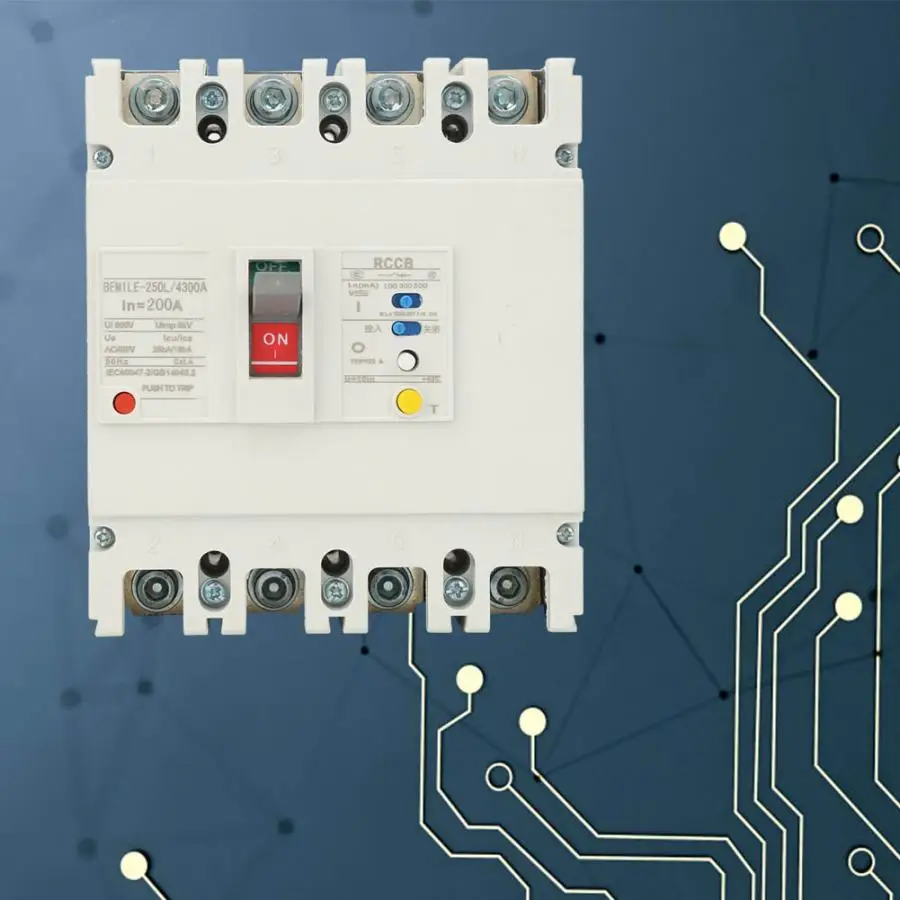 

3P+N Residual Current Circuit Plastic shell Breaker 800V 200A/225A/250A RCCB Air Switch