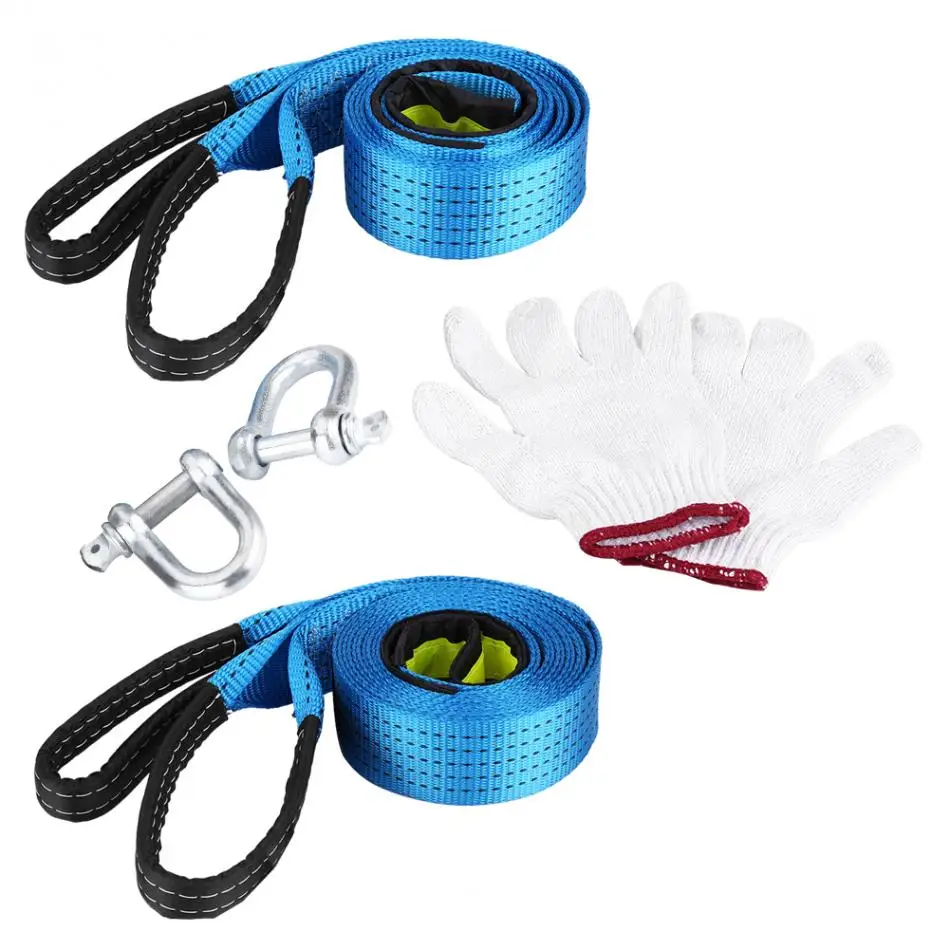 Car Trailer Tow Rope Road Recovery Towing Cable with Reflective Strip