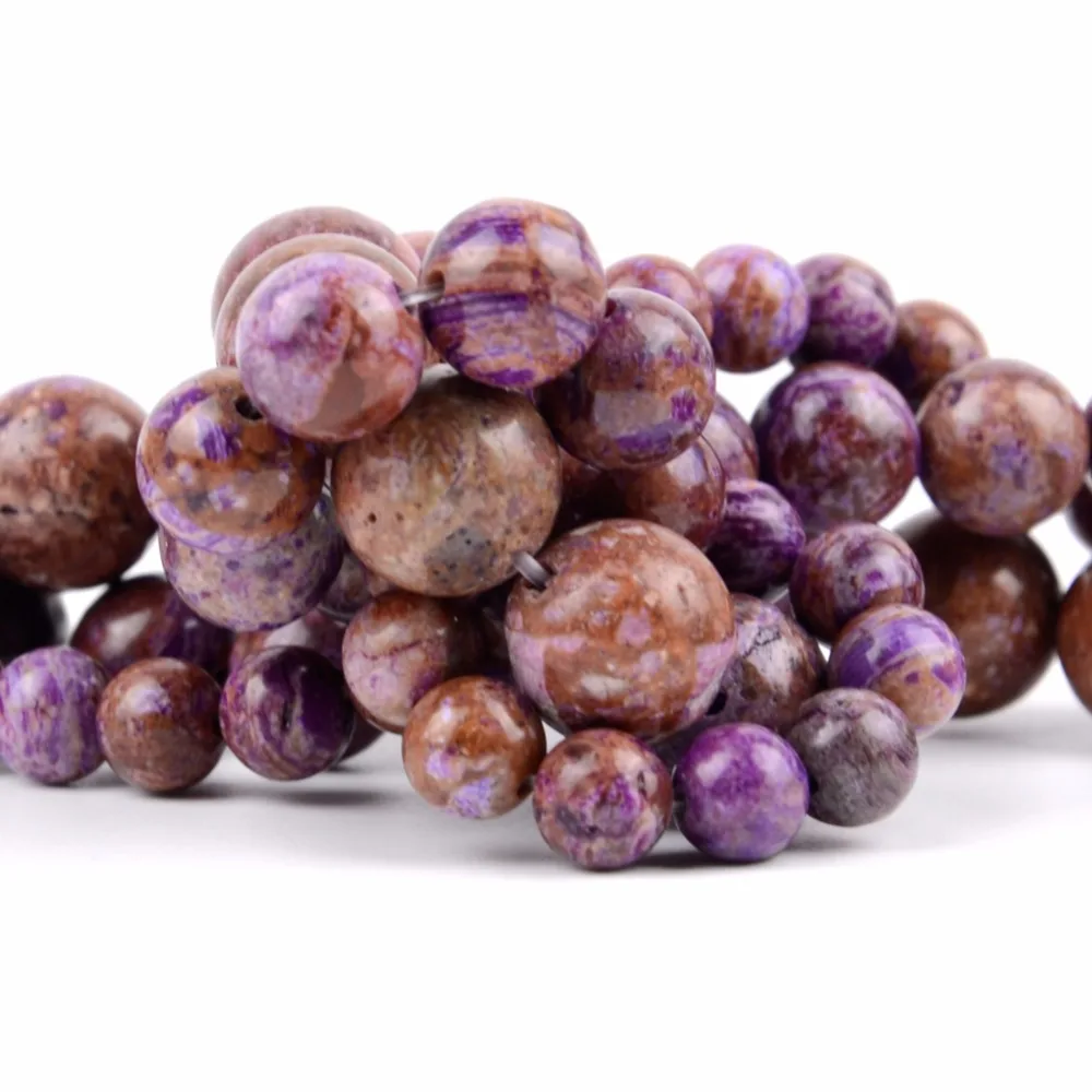 Натуральный круглый Чароит драгоценный камень свободные бусины 15 дюймов 6 8 10 12 мм бусины-спейсеры для самостоятельного изготовления ювелирных изделий браслет ожерелье