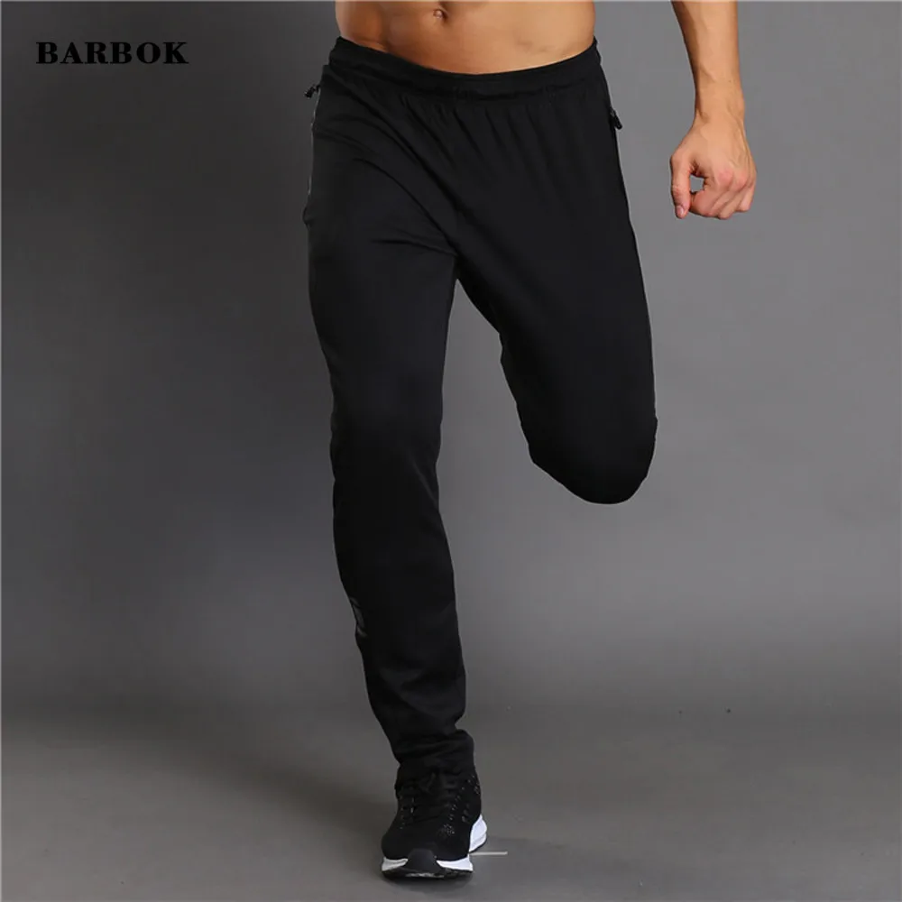 Billig BARBOK Sport Laufhose männer Striped Atmungsaktive Fitness Training Jogging Jogginghose Schwarz Basketball Tennis Hosen