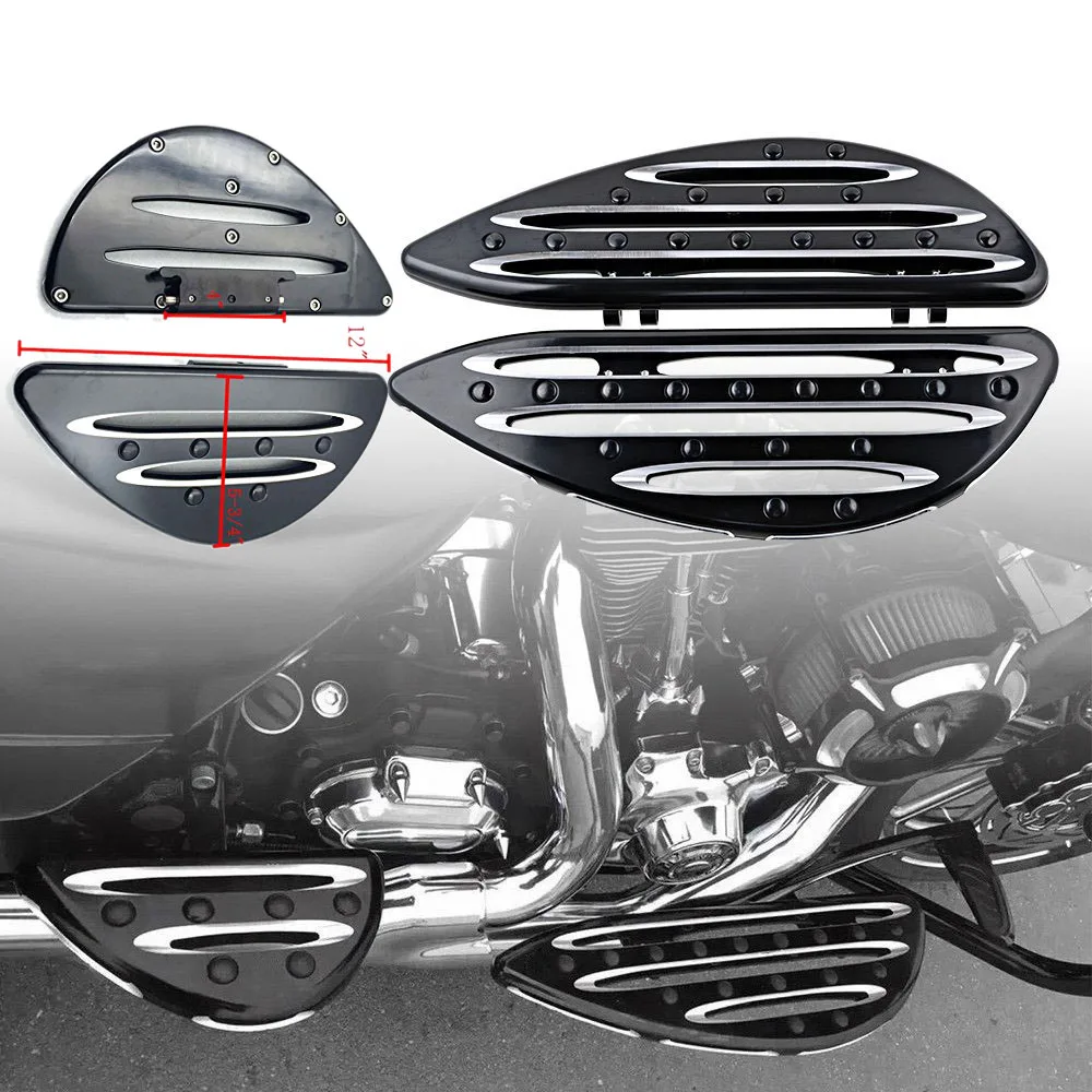 Deep Cut Driver Passenger Stretched Floorboards footpeg For Harley