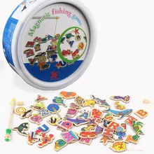 48 шт., детские деревянные магнитные игрушки для рыбалки, для родителей и детей, Детские интерактивные игрушки, 2 удочки, 46 рыбок, детские игрушки для улицы, детская игра