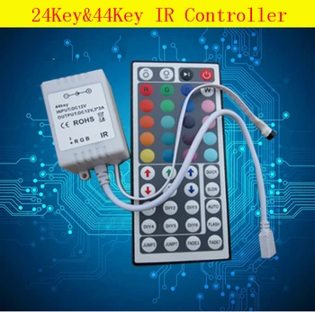 

Wright LED controller DC12V-24V 44 key IR Remote Controller 24key IR Dimmer controller Applicable to 3528 or 5050RGB LED strip