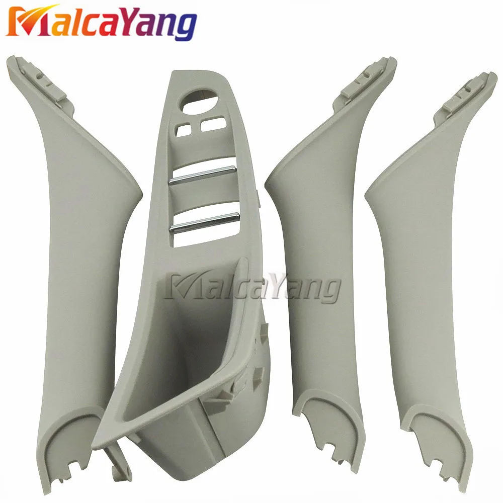 cheap 4 pcs Car Interior Door Handles Left Hand Drive Inner Door Panel Pull Trim Cover LHD For BMW 5 series F10 F11 Gray Beige Black