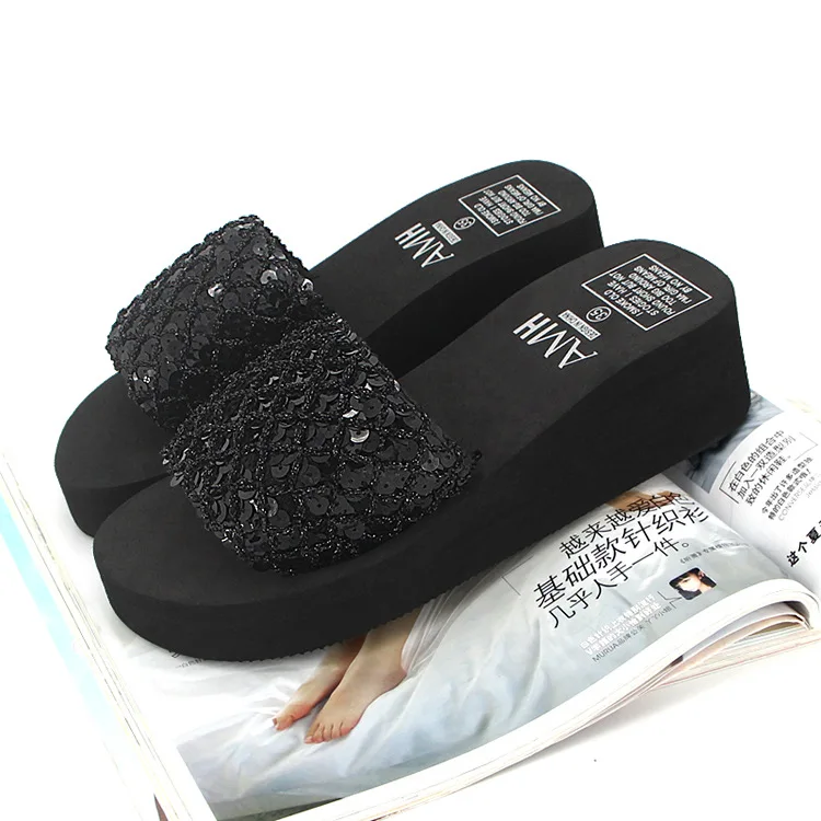 

Hot new fashion metal sequins summer non-slip sandals slippers shoes slippers sandals platform indoor slippers slippers sandals