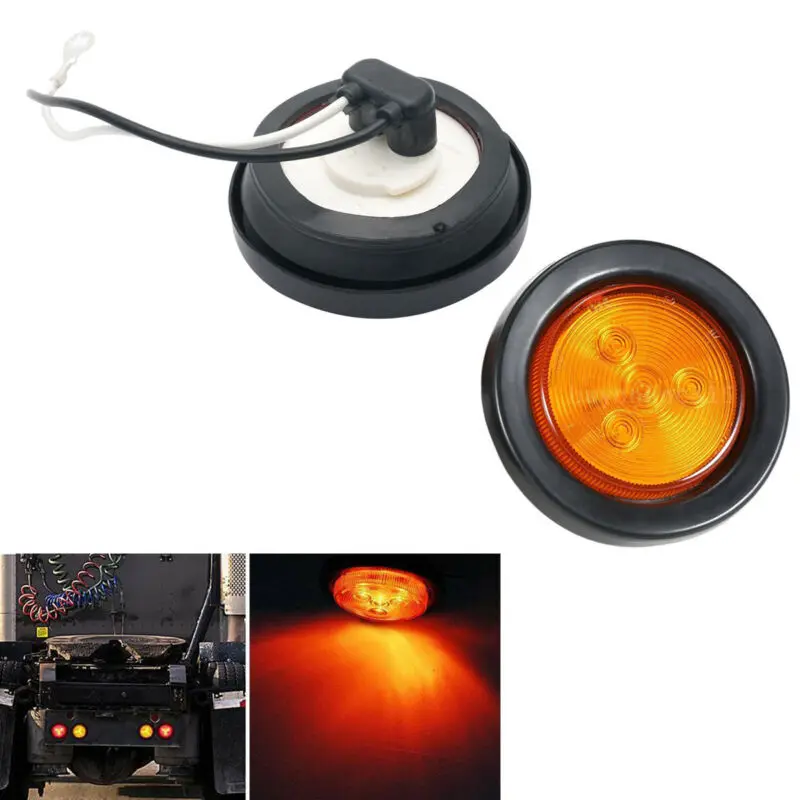 

2X12V 4LED Side Marker Light Truck Indicator Light with plug Car Truck Trailer Lamp Yellow