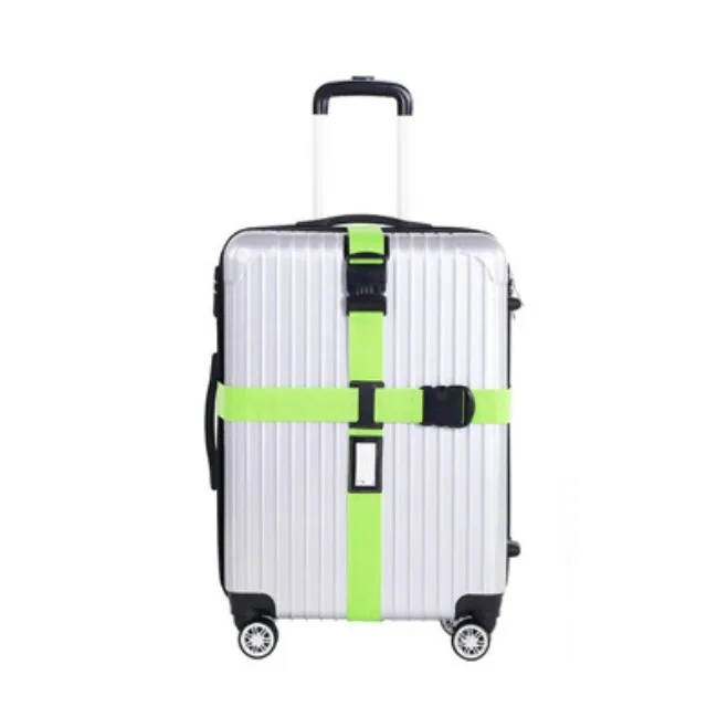 Багажный ремень, поперечный ремень, аксессуары для путешествий, регулируемый чемодан, 3 цифры, замок с паролем, пряжка, ремень, багажные ремни, бирка - Цвет: Зеленый