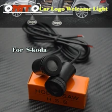 Для skoda Octavida Bora Jetta Fabia Superb Yeti двери автомобиля Добро пожаловать Лампа проектор логотип Призрак Тень светильник 3D Добро пожаловать светильник 4Th