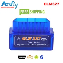 Super Mini ELM327 obd2 Bluetooth Interface V2.1 OBD2 OBDII Auto car Diagnostic-Tool ELM 327 Work ON Android Torque/PC Russian/EN