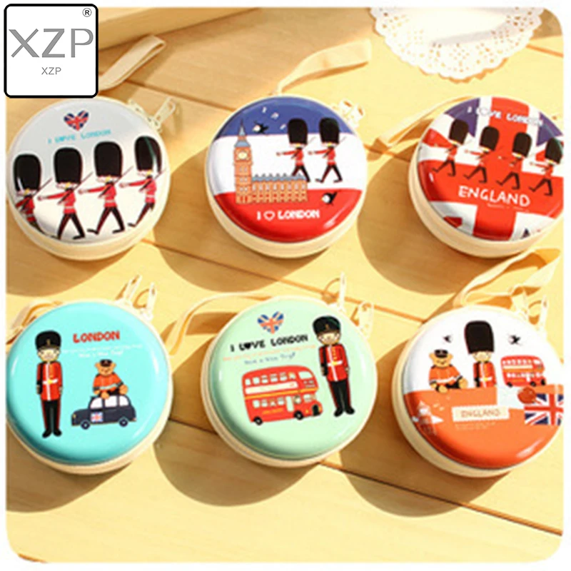 

XZP England Style Coin Purse British Flag Creative Cartoon Vintage Zipper Pure Original Design Zero Wallet earphone storage bag