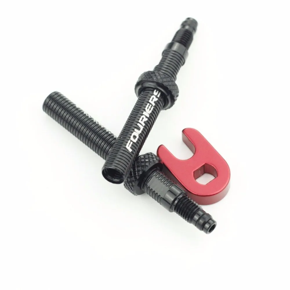 Goedkoop Fouriers Tubeless Presta Valve Extender Kit Extension met Core moer (pak van 2)