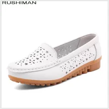 Весенне-летняя женская обувь на плоской подошве Балетки из натуральной кожи плоские лодочки женские лоферы для медсестры