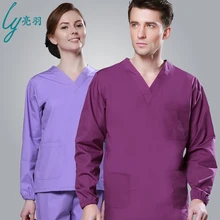 Стол медицинский Длинные рукава прочный, поддается стирке медицинская Scub костюмы с эластичной лентой на талии застежка для мужчин и женщин