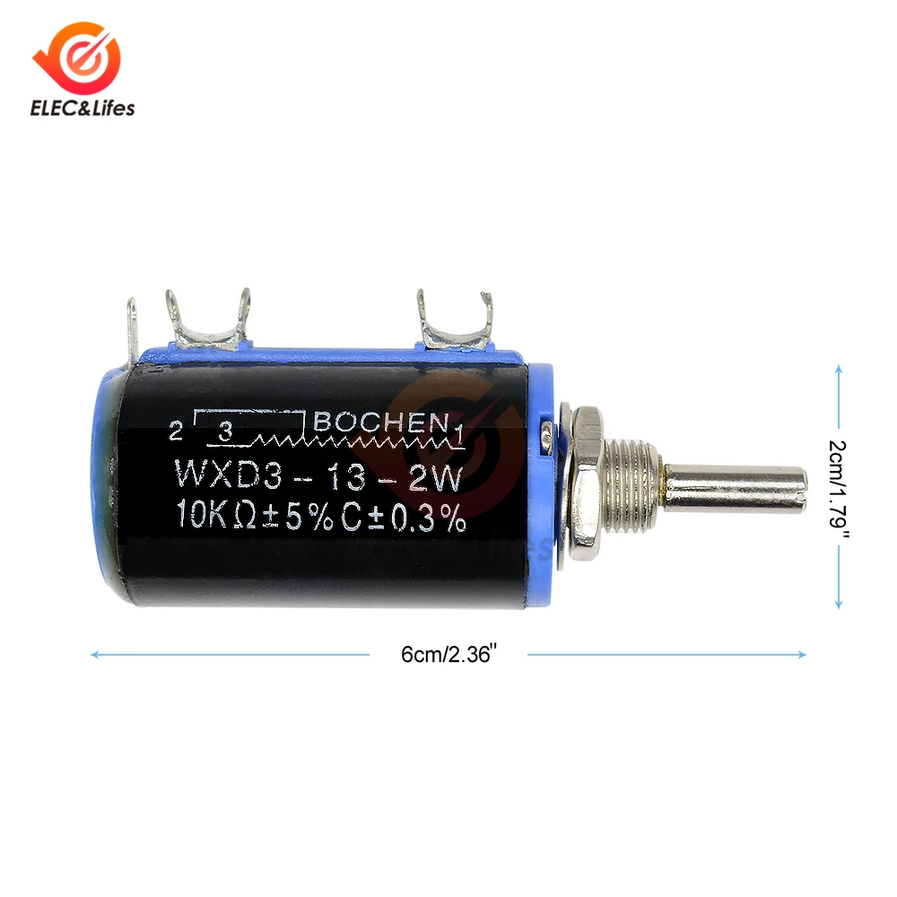 WXD3-13-2W 10 к Ом Потенциометр WXD3-13 2 Вт Поворотный многооборотный потенциометр с проволочной обмоткой 10 к Diy kit