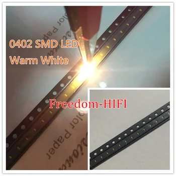 

500PCS SMD SMT 0402 1005 led Ultra Bright Warm white LED lamp light Free shipping