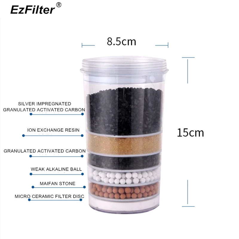 6 этапов активированный уголь замена фильтра воды минеральной Керамика фильтрующий элемент для столешницы очиститель воды ведро диспенсер для воды