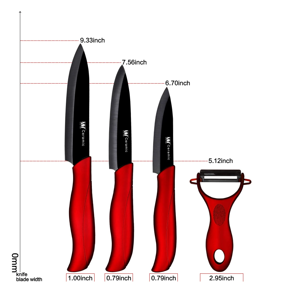 XYj керамический набор кухонных ножей 3 4 5 дюймов очистка нарезка нож+ Керамическая овощечистка Лучшие Черные Лезвия волнистые ручные ножи