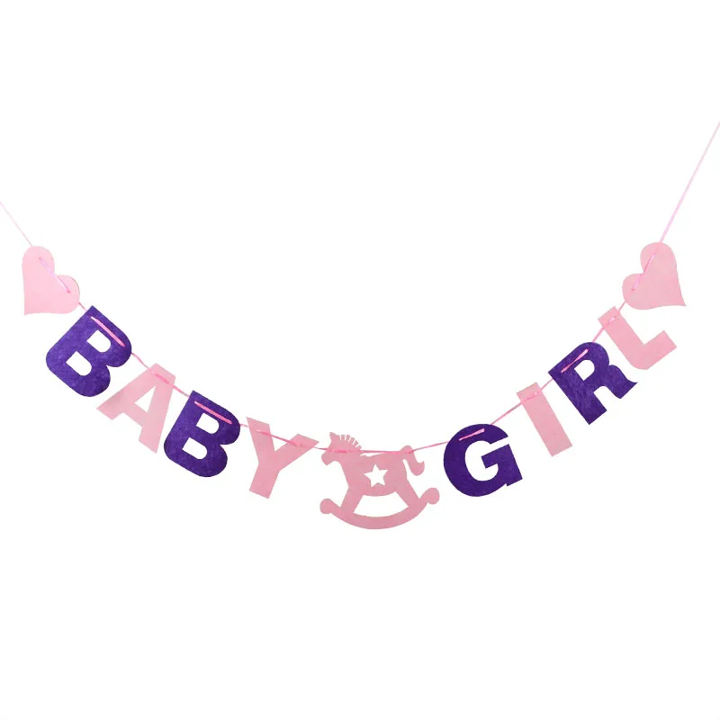 3 м Baby Shower для маленьких мальчиков/для девочки, войлок баннер украшение для вечеринки овсянка Home Decor пользу вечерние поставки и дни рождения для малышей и детей постарше рождественские украшения - Цвет: baby girl