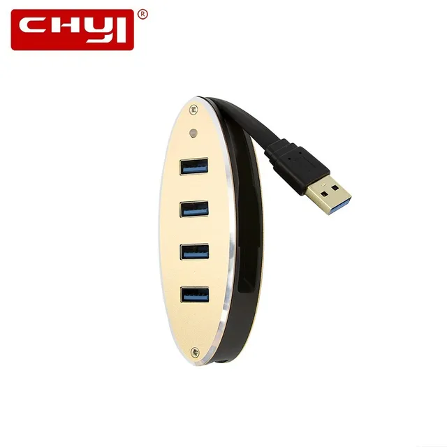 Cheap CHYI USB 3.0 Hub High Speed 4 Port Portable Hub Computer Accessories Micro Multi USB Hub With Power Adapter For PC Laptop Tablet