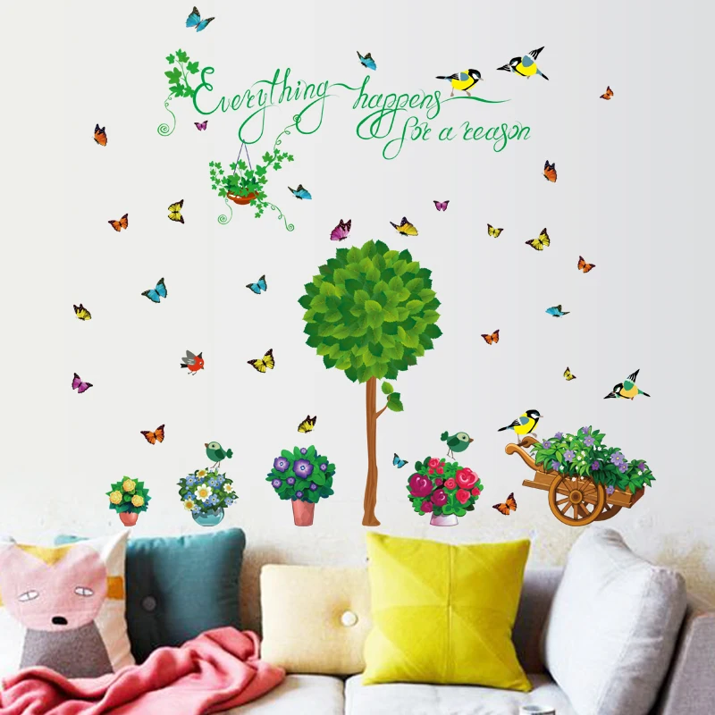 Modern Home Decoration Stickers on the Wall Sticker Decor Living Room Film Self Adhesive Wallpaper Bedroom Vinyl 64 | Дом и сад