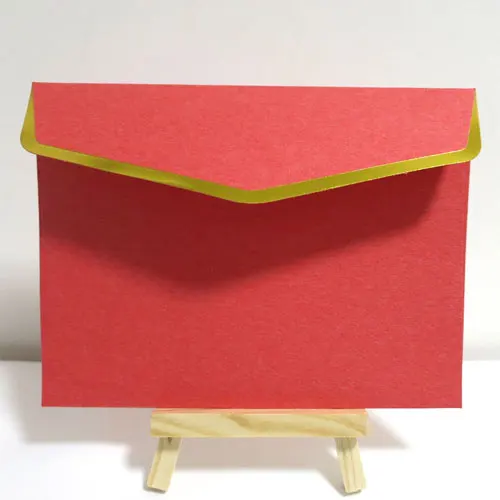 8 шт-16x12 см винтажные цветные конверты приглашения Подарочный конверт с золотым тиснением - Цвет: Red