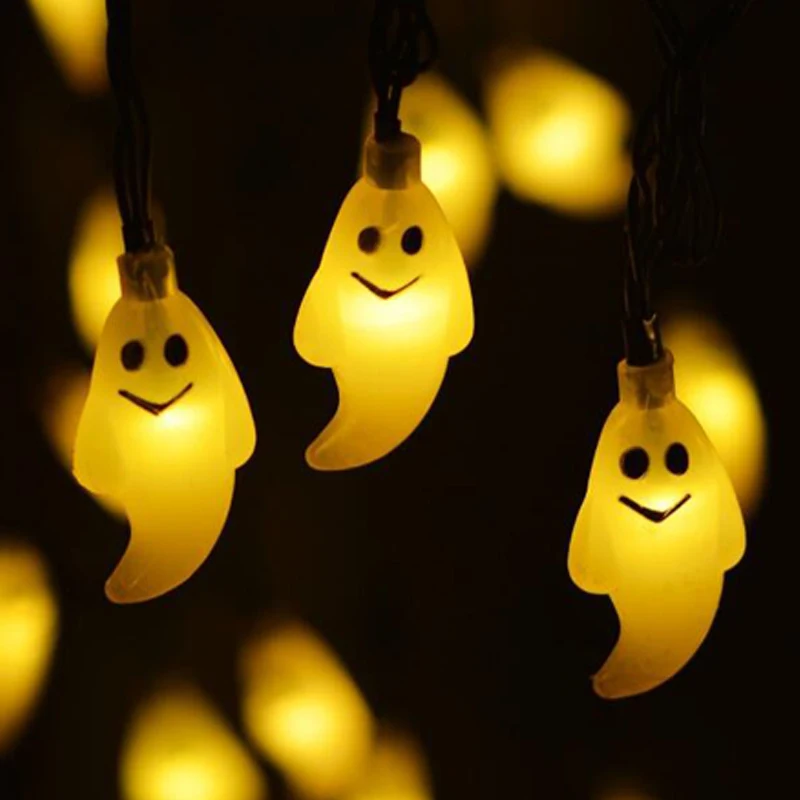 Garland 30 Led Solar Power Halloween Ghost String Light For Halloween Party Decor Halloween String Lights Curtain Led Lights (13)